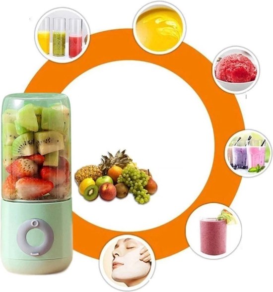 Draagbare blender - sapcentrifuge - 500 ml - USB oplaadbaar - draagbaar - mini - wit — afbeelding 2