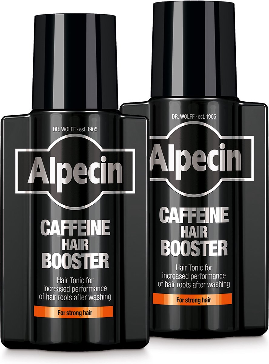 Alpecin Black Hair Booster Tonic 2x 200ml | Voorkomt haaruitval en ondersteunt de haargroei | Voor alle haar en hoofdhuid types | Energizer voor sterk haar | Made in Germany