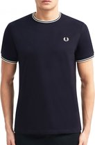 Fred Perry - M1588 Twin Tipped T-shirt Donkerblauw - Heren - Maat XXL - Modern-fit