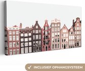 Tableau sur toile Amsterdam - Architecture - Maisons - Rue - 160x80 cm - Décoration murale