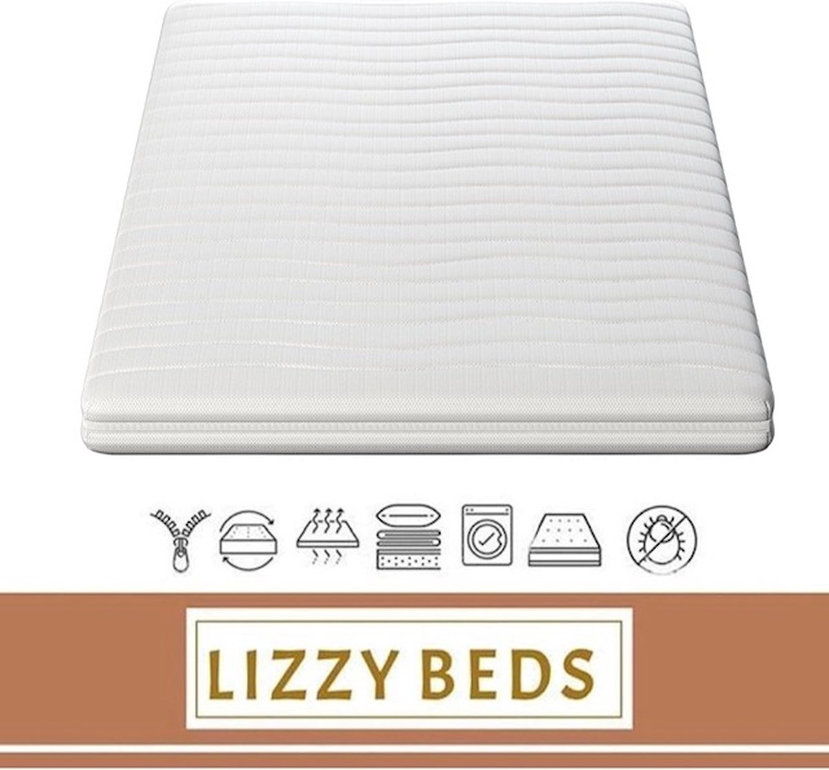 Bamboo Topper Nasa Traagschuim - 160x200x12cm - LizzyBeds