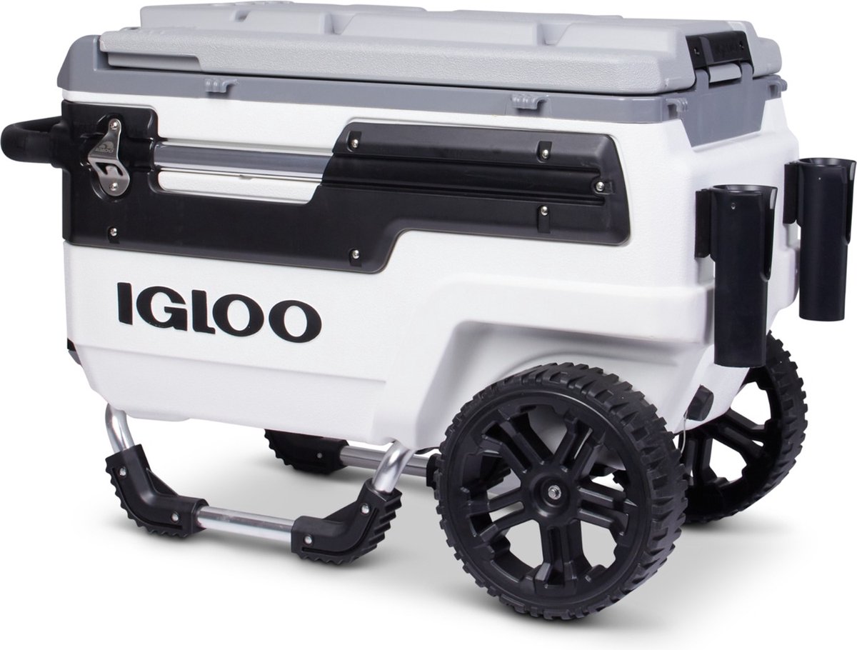 Igloo Trailmate Marine 70 - Koelbox op wielen met vele extra's - 66 Liter - Wit