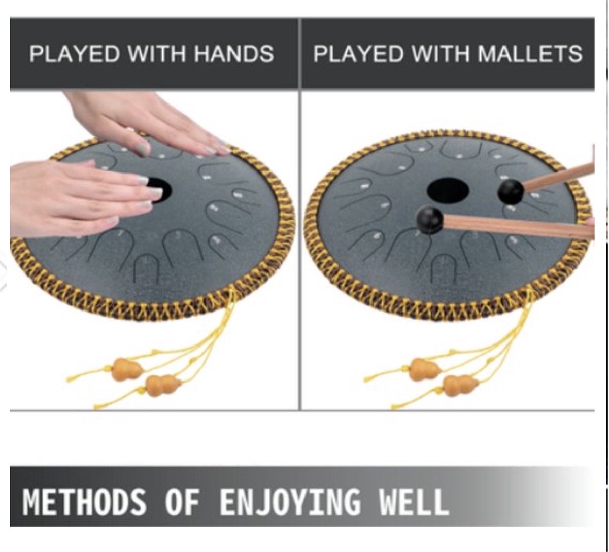 Vevor® Steel Tongue Drum 36 cm 14 noten Hangdrum Tong drum