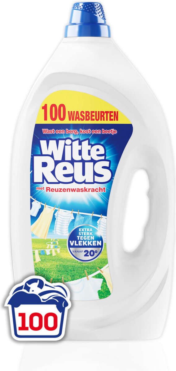 Witte Reus Gel - Vloeibaar Wasmiddel - Witte Was - Grootverpakking - 100  Wasbeurten | bol.com