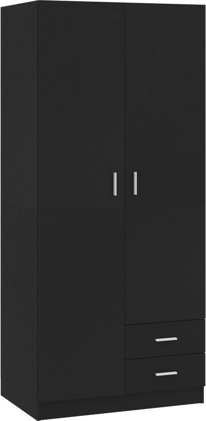 vidaXL-Kledingkast-80x52x180-cm-spaanplaat-zwart