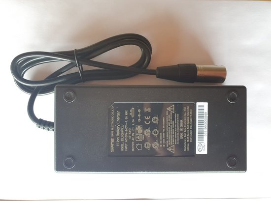 Fietsaccu lader - Elektrische fietsoplader - 36V - 2A - met XLR 3 pins stekker van Merkloos — afbeelding 3
