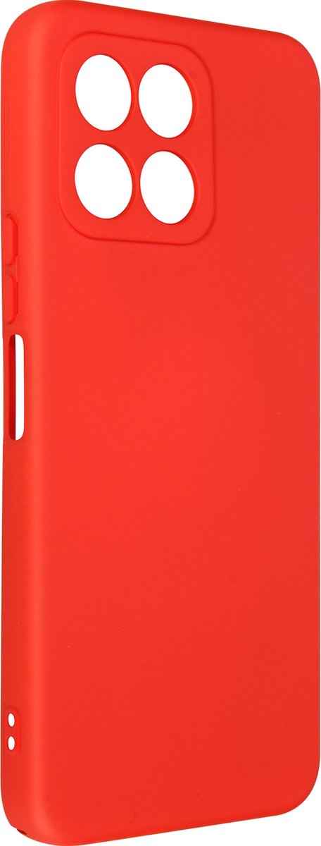 Geschikt voor Honor X6/X8 5G siliconen hoesje semi-rigide Soft-touch afwerking rood