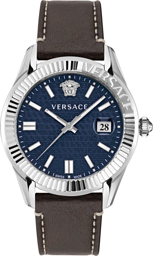 Versace Greca Time VE3K00122 Horloge Leer Bruin O 41 mm bol