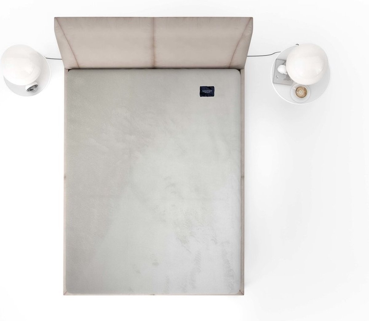 Beau Maison Velvet Velours Hoeslaken Zilver 90 x 200 + 40 cm hoekhoogte