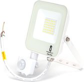 Buitenlamp wit met IR bewegingssensor | LED 20W~1800Lm=200W schijnwerper | koelwit 4000K | waterdicht IP65