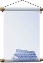 Textielposter - Abstract Figuur van Geometrische Patronen in Witte Omgeving - 30x40 cm Foto op Textiel