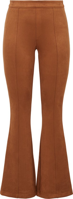 Faux Suede Shaping Flare Legging | Rich Caramel