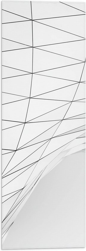 Vlag - Abstract Figuur van Witte Geometrische Platen - 20x60 cm Foto op Polyester Vlag