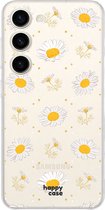 HappyCase Hoesje Flexibel TPU Bloemen Print Geschikt voor Samsung Galaxy S23