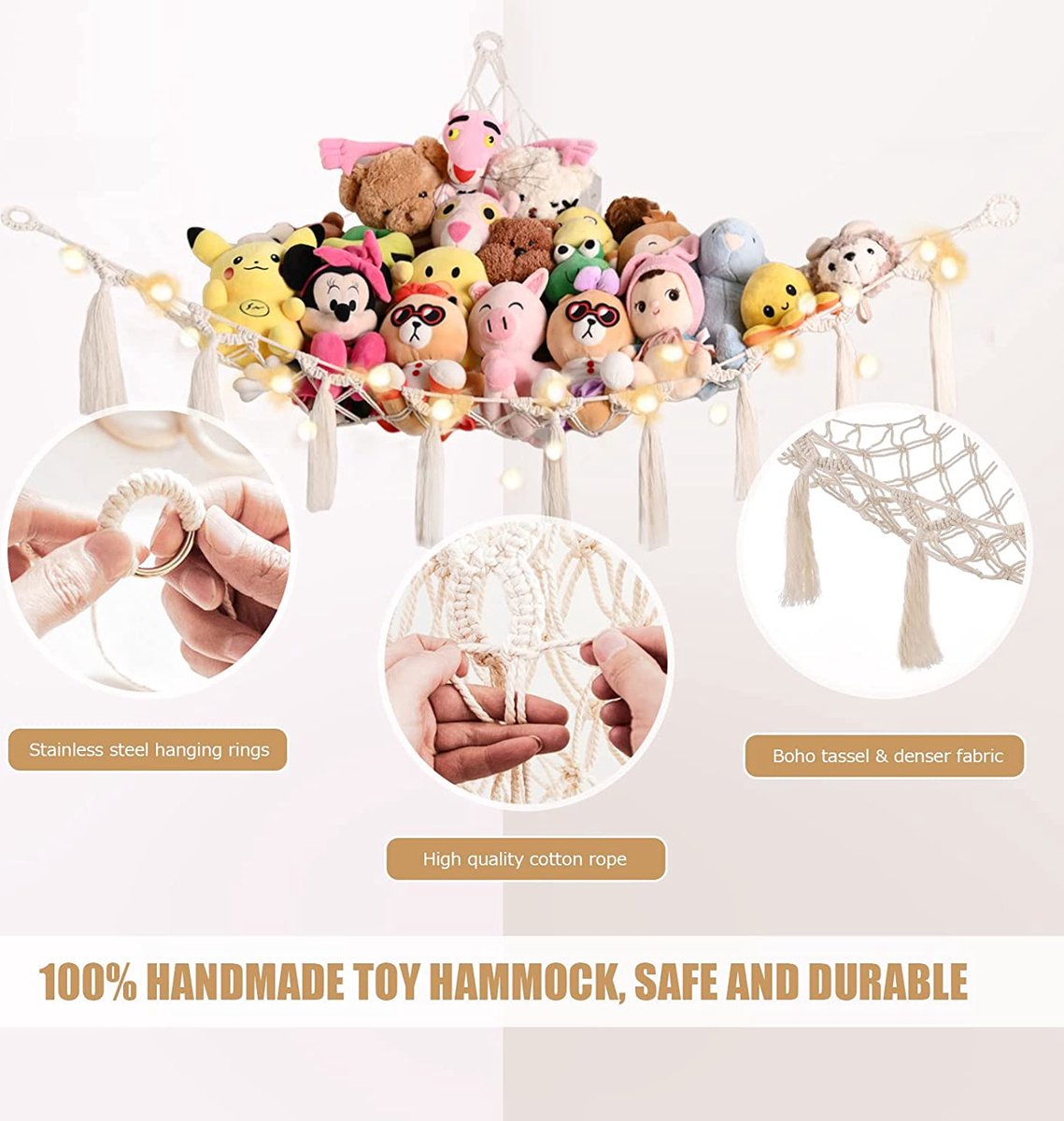 Beinou 2 Pièces Filet de Rangement Suspendu en Maille 3 Niveaux, Panier de  Rangement Pliable Animaux Peluche Jouet Suspendus Enfant Chambre à Coucher  : : Cuisine et Maison