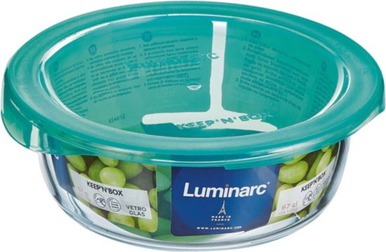 Boîte de conservation des aliments Luminarc Keep 'n Box - Ronde - Verre - 0,39L