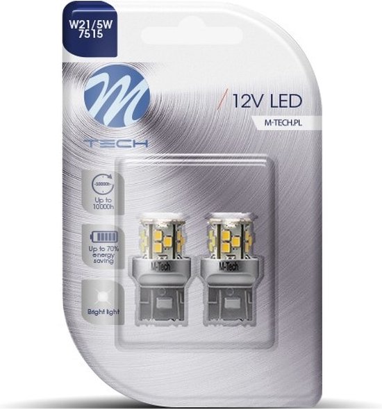 Foto: T20 w21 5w set autoverlichting led 2 stuks 21 smd daglichtwit 12v dc