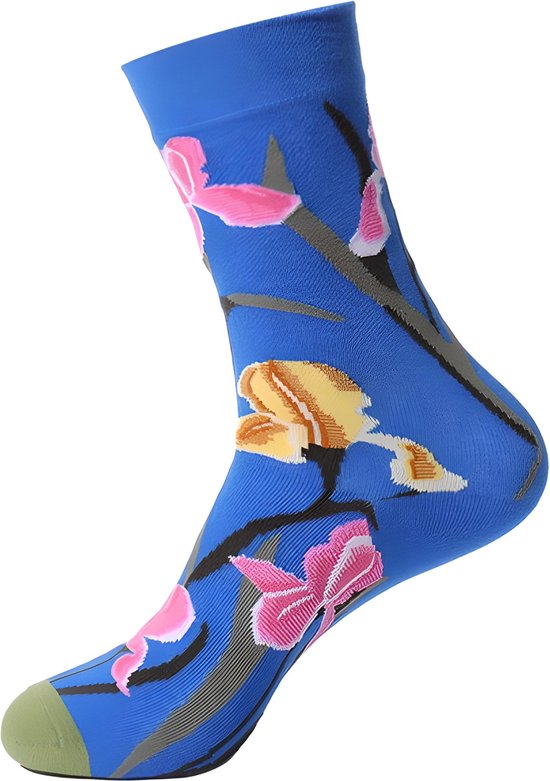 Sokken Unisex - Gekleurde Sokken met bloemen - Maat 38-45 - One Size Fits Most - Volwassenen - Mannen en Vrouwen - Grappige Sokken