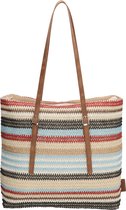 PE Florence Natural Life Shopper - Licht Natuur Blauw/Rood