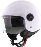 HELM VITO JET LORETO GLANS WIT - Maat S - Jethelm - Scooter helm - Motorhelm - HELM VITO JET LORETO GLANS WIT - Maat S - ECE 22.06 goedgekeurd