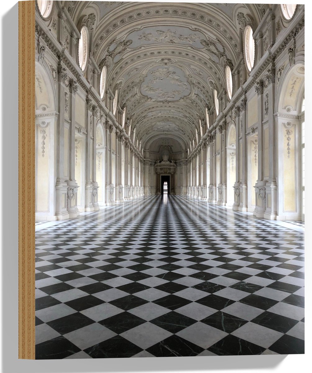 Hout - Zwart met Witte Tegelvloer in Kasteel met Versierd Plafond ...