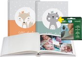 Fotoalbum - Groot - Kinderen - Groen - Poes - 29 x 32 cm + 500 Foto plakkers