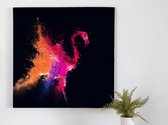 Flamingovaria kunst - 40x40 centimeter op Canvas | Foto op Canvas - wanddecoratie