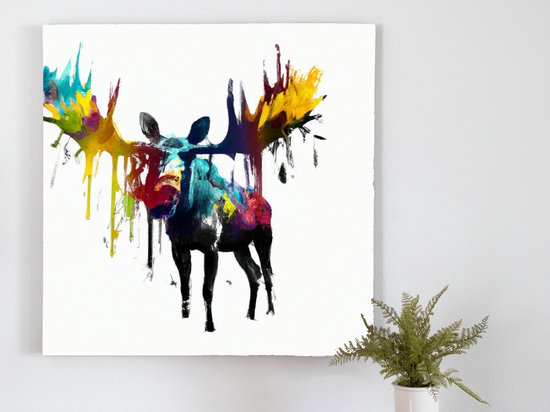 Mi ma moose kunst - 80x80 centimeter op Canvas | Foto op Canvas - wanddecoratie