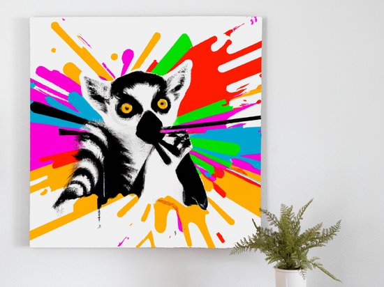 A blast of lemur | A blast of Lemur | Kunst - 100x100 centimeter op Canvas | Foto op Canvas