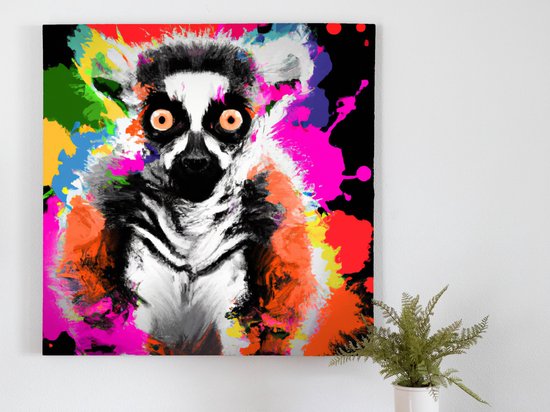 Lambent lemur | Lambent Lemur | Kunst - 100x100 centimeter op Canvas | Foto op Canvas