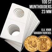 Allernieuwste.nl® 100 stuks Kartonnen Munthouders Te Nieten - 23 mm Beschrijfbaar Karton - Munt Houders Wit 23 mm