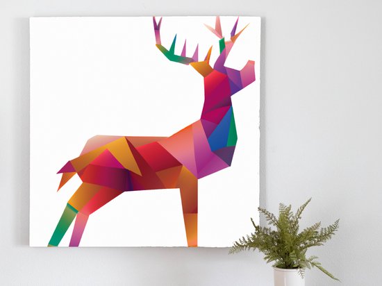 Deer oh Deer kunst - 40x40 centimeter op Dibond | Foto op Dibond - wanddecoratie