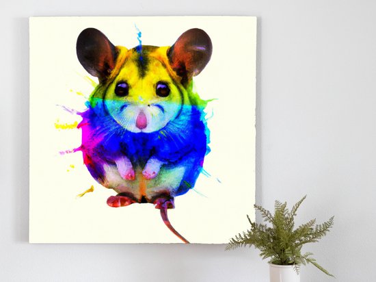 Vivid dreamscape dormouse | Vivid Dreamscape Dormouse | Kunst - 40x40 centimeter op Canvas | Foto op Canvas