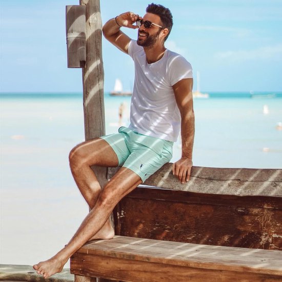 Korte Broek en Zwembroek Heren Sanwin Mintgroen Tampa Stripes