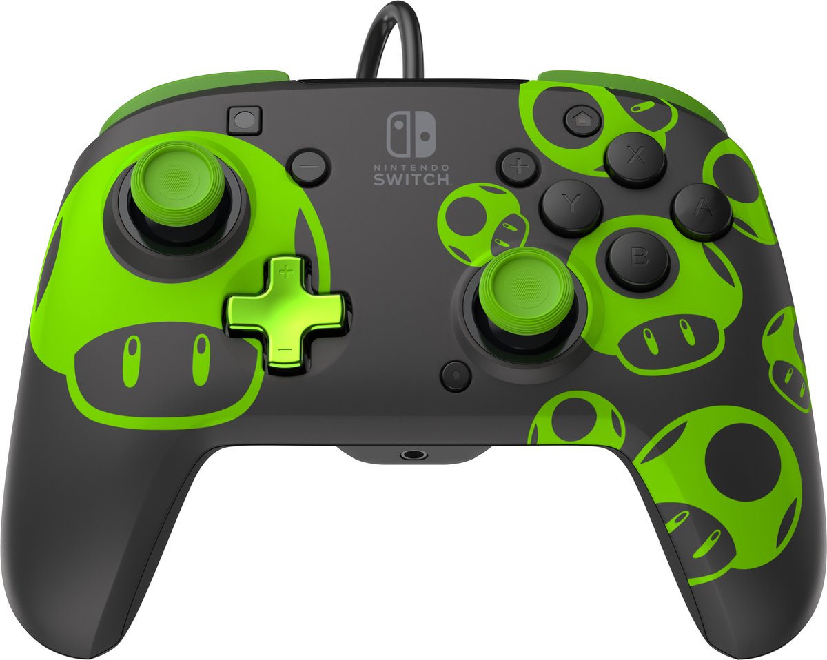 PDP Rematch Glow - Gaming Controller - Jack - Geschikt voor Nintendo Switch - 1-Up Mushroom