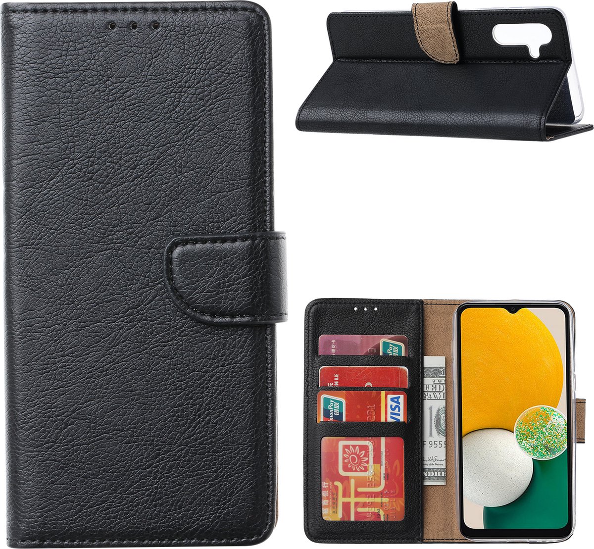 Cityhoesje – Geschikt voor Samsung A14 – Bookcase incl. Pasjeshouder