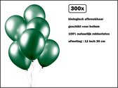 300x Luxe Ballon pearl groen 30cm - biologisch afbreekbaar - Festival feest party verjaardag landen helium lucht thema