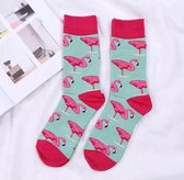 Akyol - Sokken - Flamingo sokken - flamingo - roze -flamingo sokken maat 36-42 - afscheidscadeau - cadeau voor juf - kerst cadeau