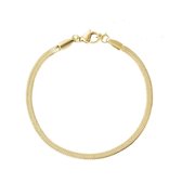 Armband- classic-snake-roestvrijstaal- 19 cm - goud