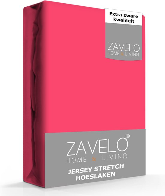 Zavelo® Jersey Hoeslaken Fuchsia - Lits-jumeaux (160x200 cm) - Hoogwaardige Kwaliteit - Rondom Elastisch - Perfecte Pasvorm