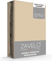 Zavelo® Jersey Hoeslaken Zand - Extra Breed (190x220 cm) - Hoogwaardige Kwaliteit - Rondom Elastisch - Perfecte Pasvorm