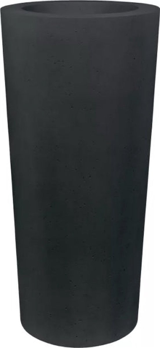 Luxe Plantenpot XL | Steenlook mat zwarte bloempot | Grote Polystone Plantenbak voor buiten | Vorstbestendige bloembak | Handgemaakt | Antraciet / Zwart | 43 x 80 cm