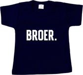 T-shirt korte mouw - BROER. - Blauw - Maat 86 - Dreumes - Peuter - Ik word grote broer - Big brother - Baby aankondiging - Zwanger - Geboorte