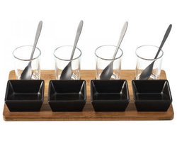 Tapasbakje met toebehoren - 13 delen - bamboe