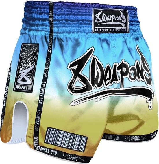 8 WEAPONS Muay Thai Shorts Vivo Sunrise Blauw taille XL