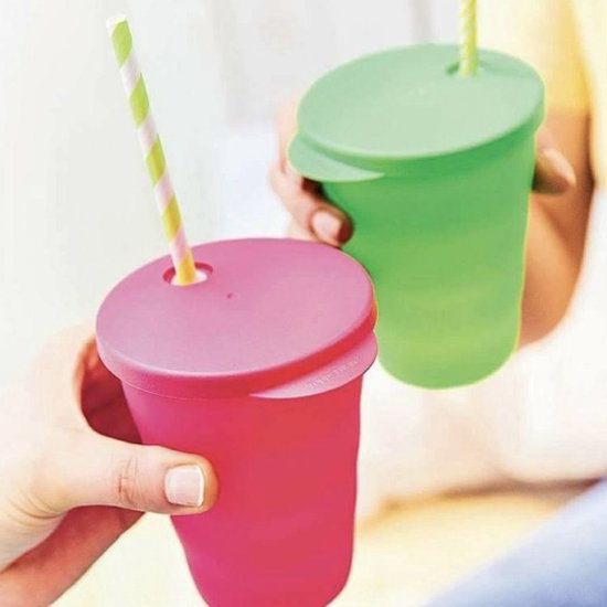 Isaac Handvol over 3 Stuks Trendy Bekers 330 ml van Tupperware - Drink rietjesbekers voor  kinderen - 2x... | bol.com