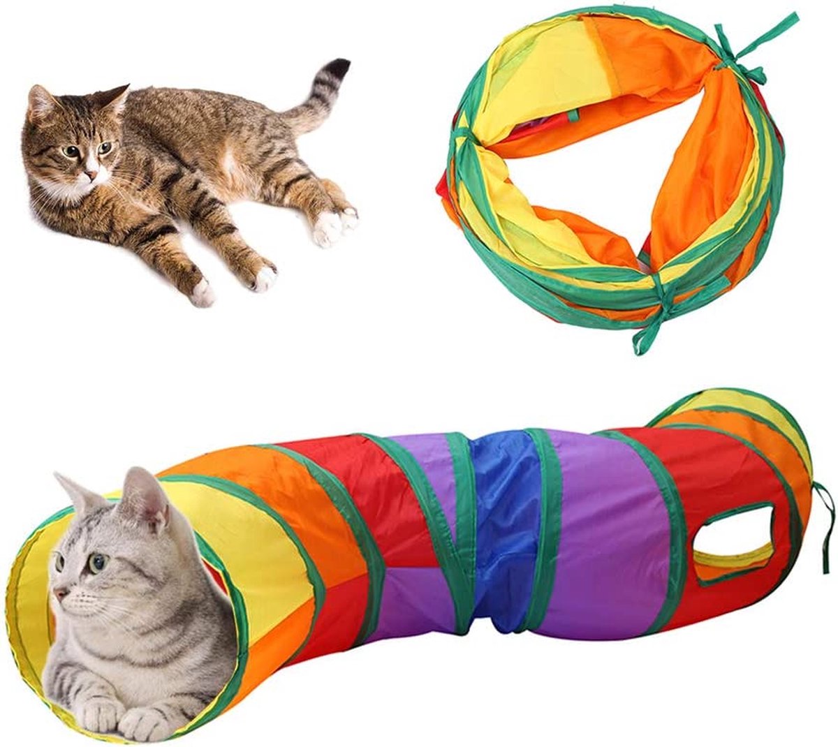 Kattentunnel - Kronkel - Kleur - Konijnentunnel - Speeltunnel - Kattenspeelgoed - Kattenspeeltjes - Kruiptunnel — afbeelding 10