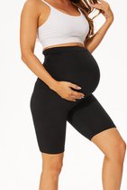 Wow Peach - Zwangerschaps Panty Short - Maternity Support Short - Yoga - Stretch - Soepel - Zwart - X-Large
