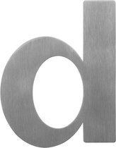 RVS huisnummer letter 'D' plat, 110 mm