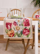 Tafelloper - Gobelinstof - Lady Tulip - Tulpen - Tulp - Loper 40 x 100 cm